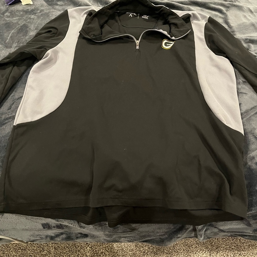 Antigua Black and Gray Zip Pullover